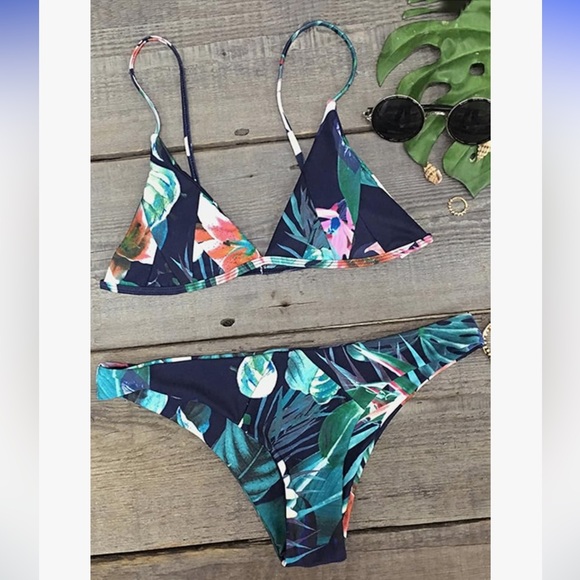 Lulus Other - Tropical Floral Triangle Bikini Small